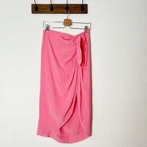 Ganni Bini Faux Wrap Pink Skirt